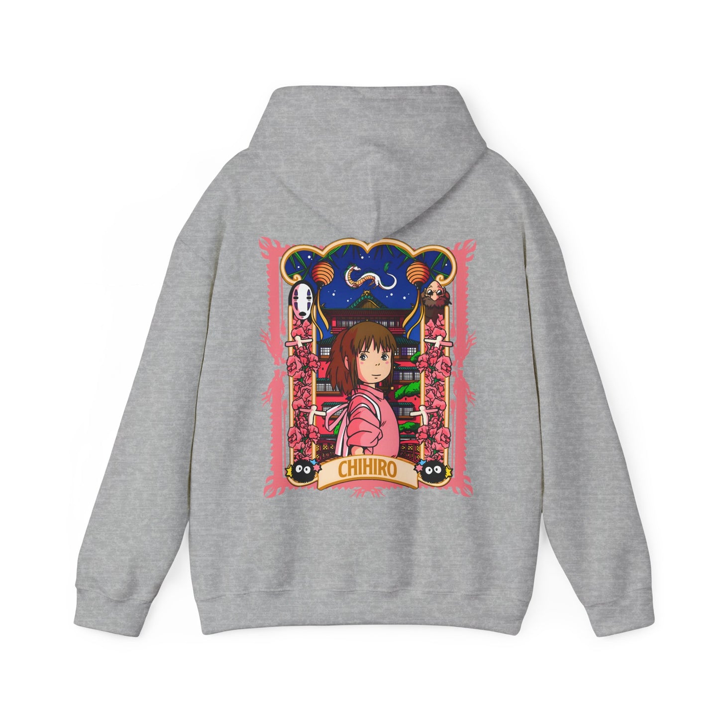 Spirited Away Chihiro Back Print Hoodie – 100% Cotton Studio Ghibli Hoodie for Anime Fans
