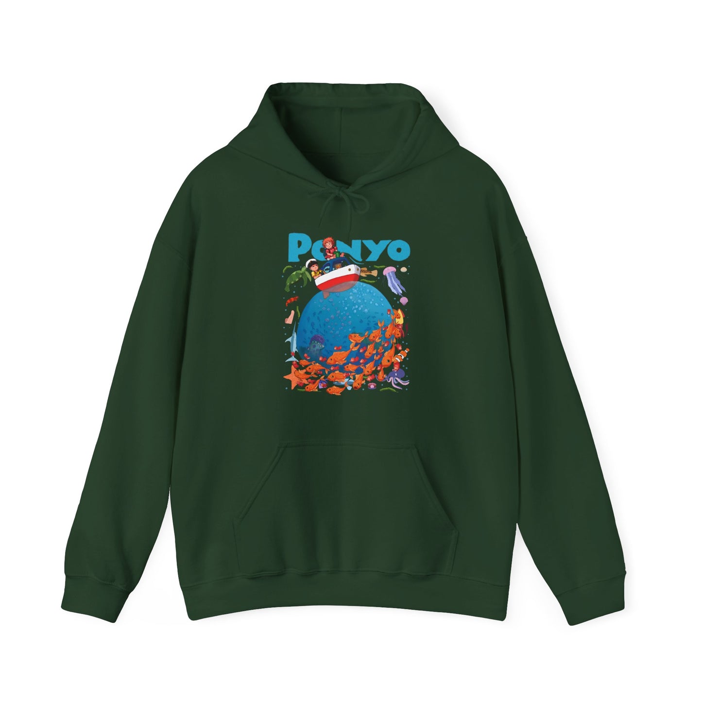 Ponyo and Sosuke Boat Adventure Hoodie – 100% Cotton Studio Ghibli Inspired Pullover