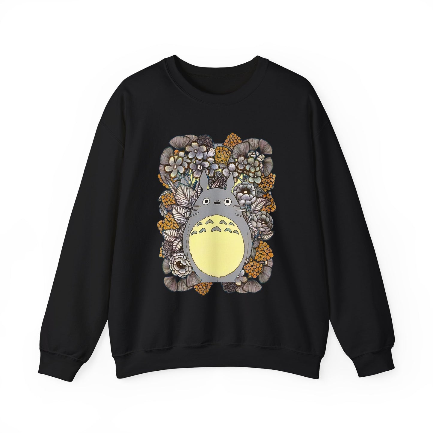 Totoro Plants Sweatshirt – 100% Cotton Studio Ghibli Pullover with Totoro and Nature Design