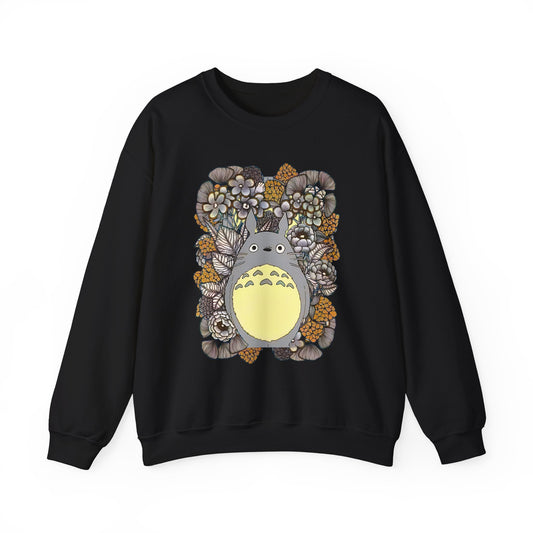 Totoro Plants Sweatshirt – 100% Cotton Studio Ghibli Pullover with Totoro and Nature Design
