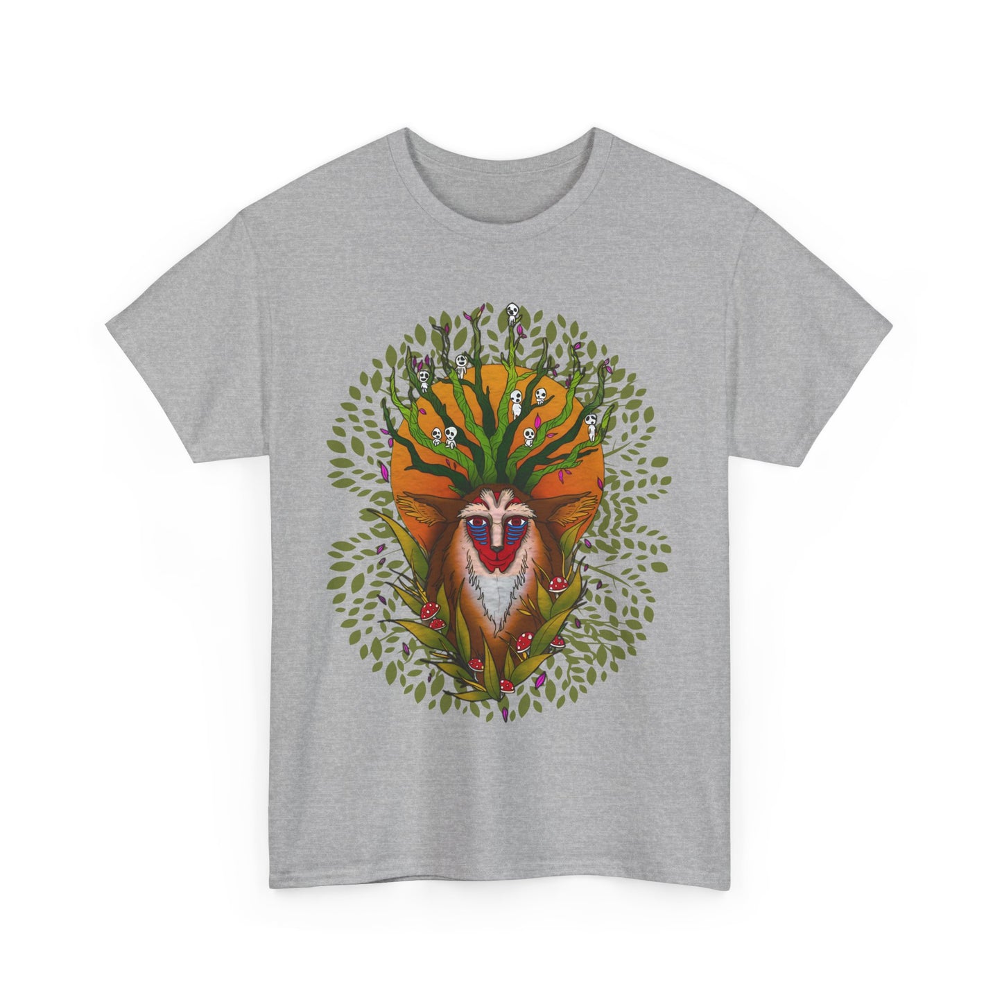 Forest Spirit Ghibli T-Shirt – 100% Cotton Princess Mononoke Anime Tee