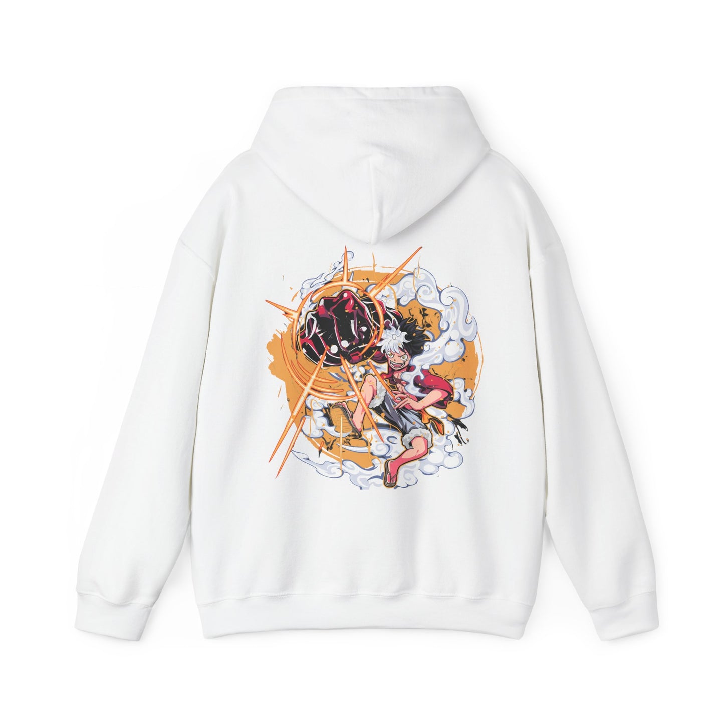 Power Luffy Back Print Hoodie – 100% Cotton One Piece Anime Pullover