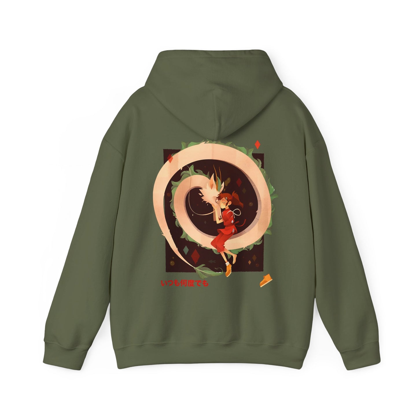 Spirited Away Love Back Print Hoodie – 100% Cotton Studio Ghibli Anime Hoodie with Chihiro and Haku