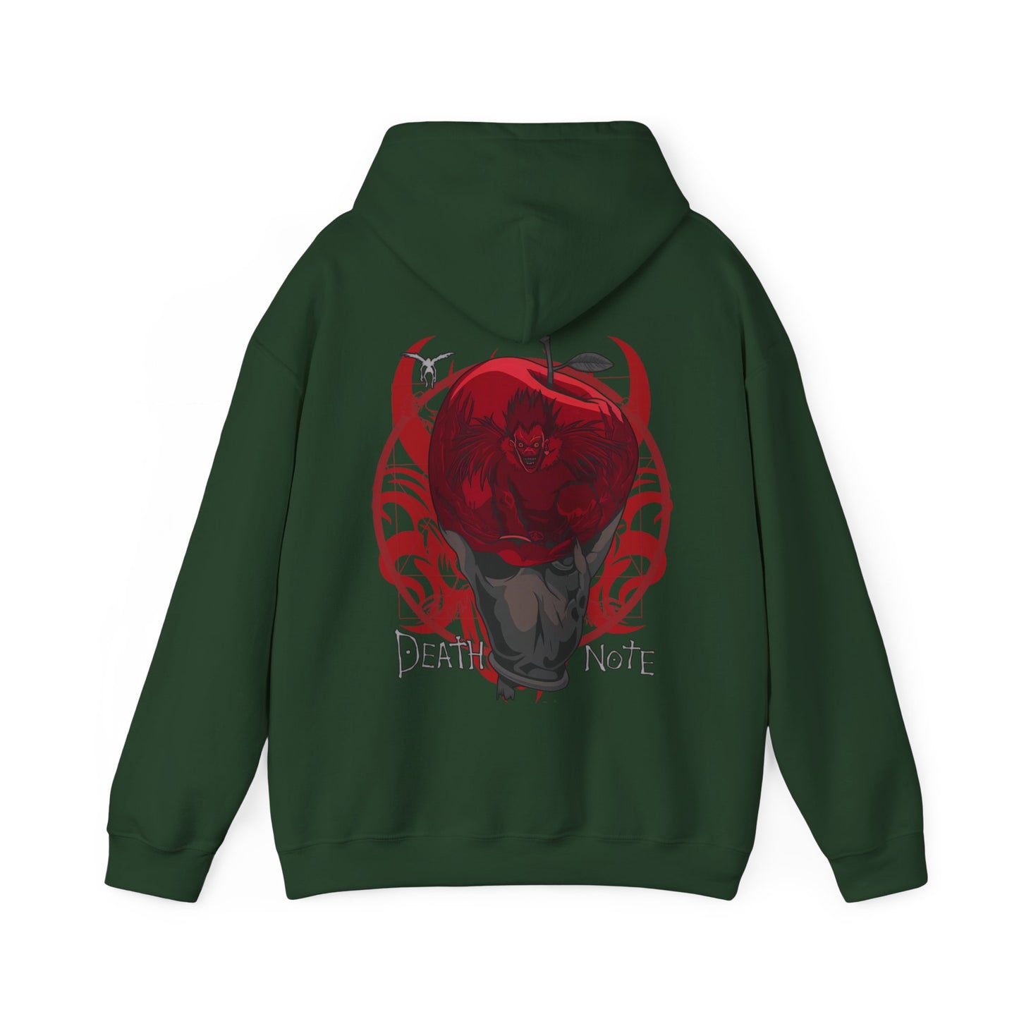 Death Note Apple Back Print Hoodie – 100% Cotton Anime Hoodie with Ryuk Red Apple Design