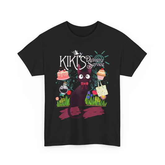 Jiji Collage Studio Ghibli T-Shirt – 100% Cotton Anime Tee Featuring Kiki’s Delivery Service Cat