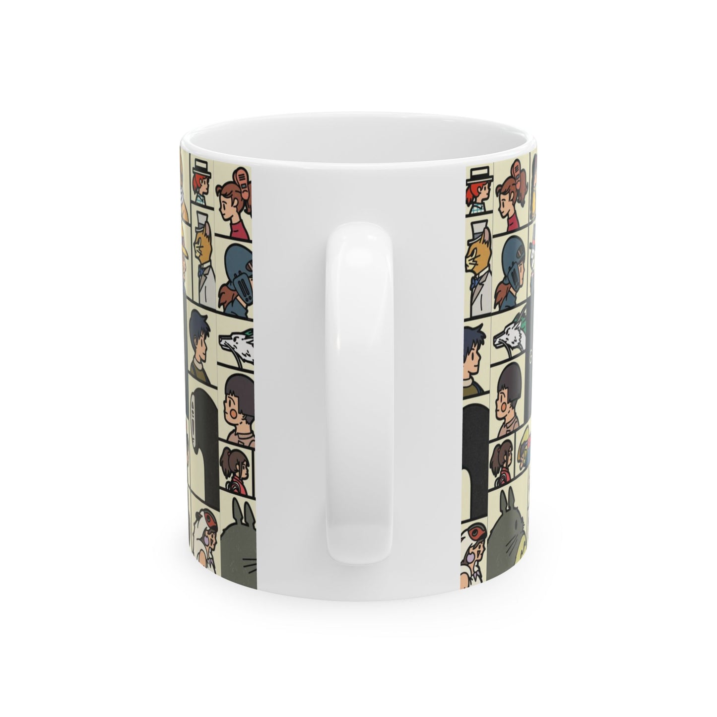 Studio Ghibli Characters Sketch Mug – 11oz & 15oz Ceramic Anime Coffee Cup