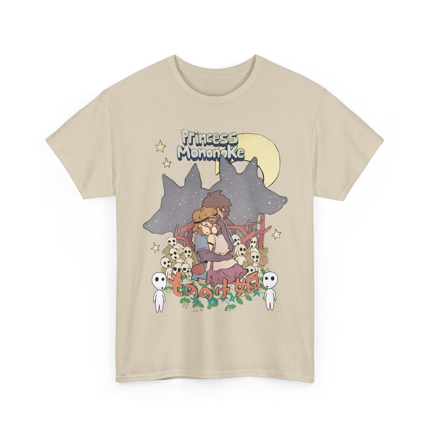 Princess Mononoke Print T-Shirt 100% Cotton Studio Ghibli Anime Tee