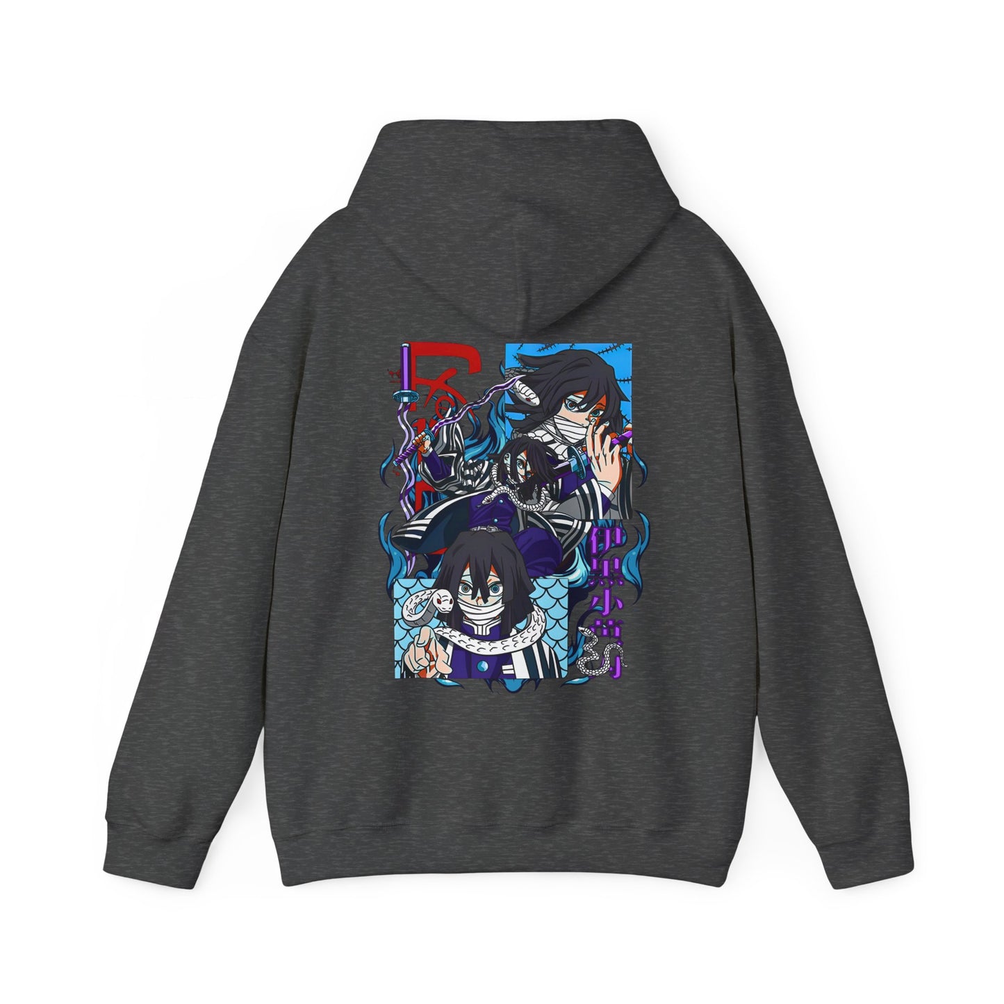 Obanai Iguro Back Print Hoodie – 100% Cotton Demon Slayer Serpent Hashira Anime Hoodie