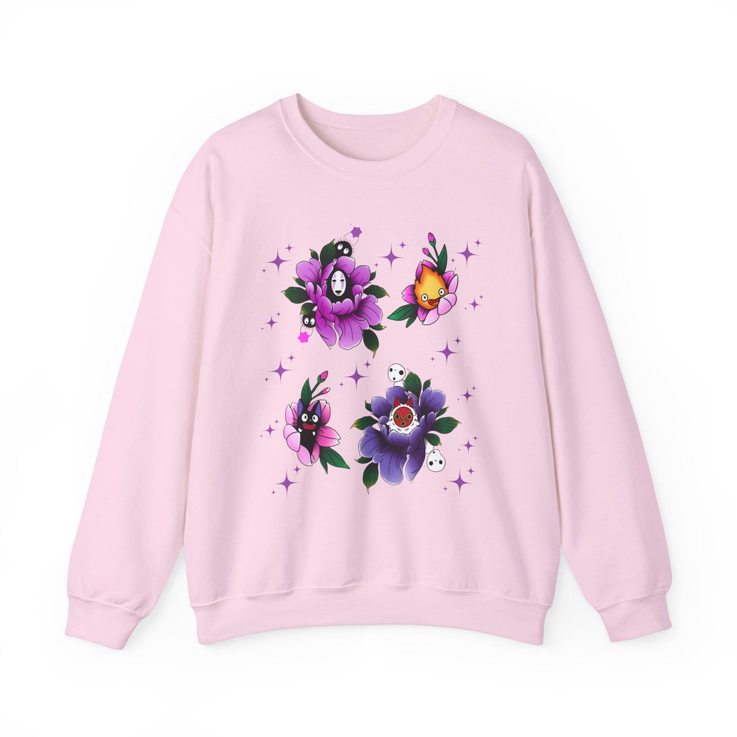 Flowers Studio Ghibli Sweatshirt – 100% Cotton Floral Anime Pullover for Ghibli Fans