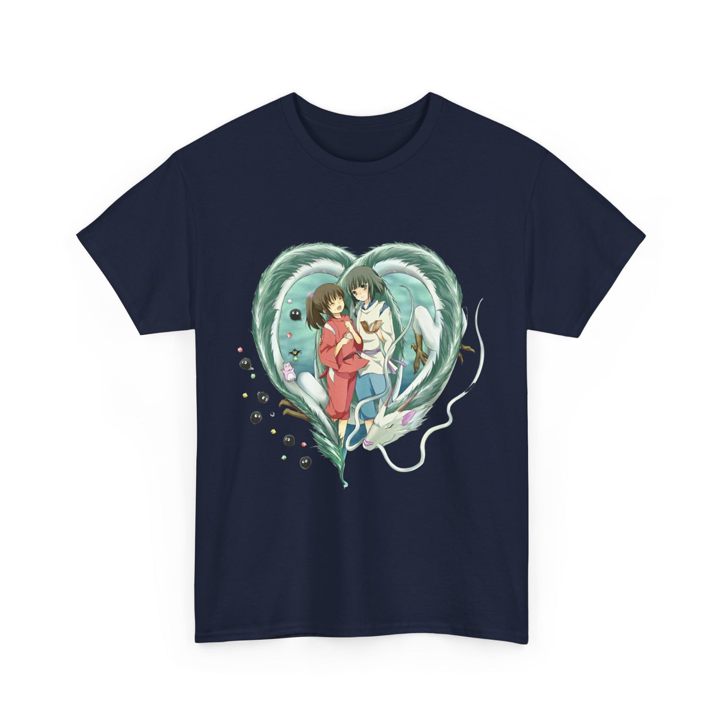 Chihiro and Haku Love T-Shirt – 100% Cotton Spirited Away Anime Shirt for Ghibli Fans