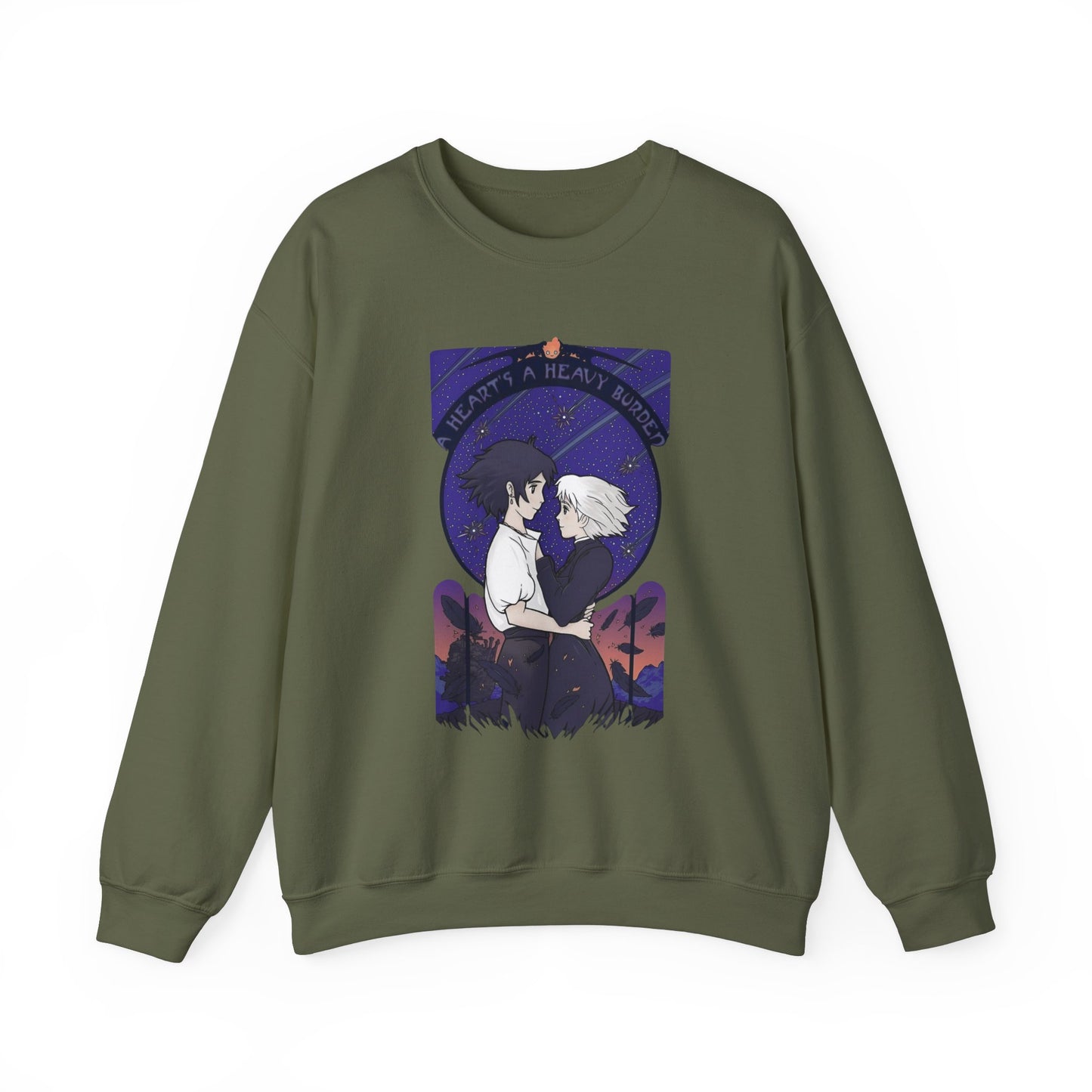 Howl and Sophie Couple Sweatshirt – 100% Cotton Studio Ghibli Pullover from Howl’s Moving Castle