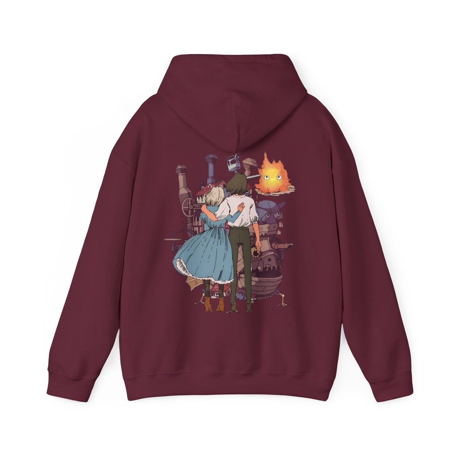 Howl's Moving Castle Love Back Print Hoodie – 100% Cotton Studio Ghibli Anime Sweatshirt