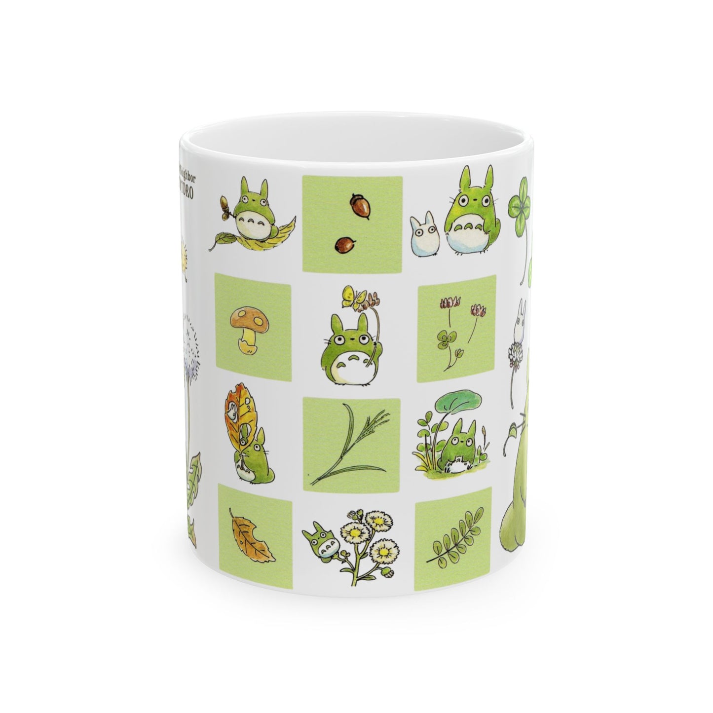 Totoro Green Mug – Studio Ghibli Ceramic Coffee Cup – 11oz & 15oz Gift for My Neighbor Totoro Fans