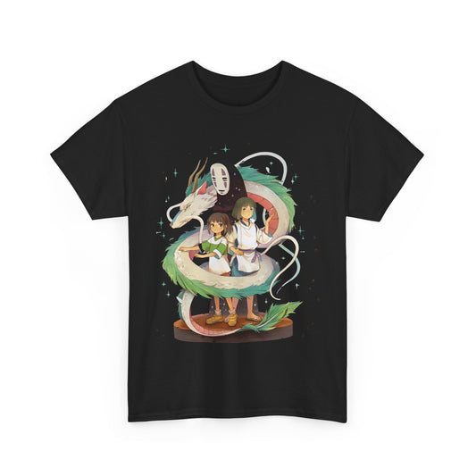 No Face Chihiro and Haku T-Shirt – 100% Cotton Spirited Away Anime Tee