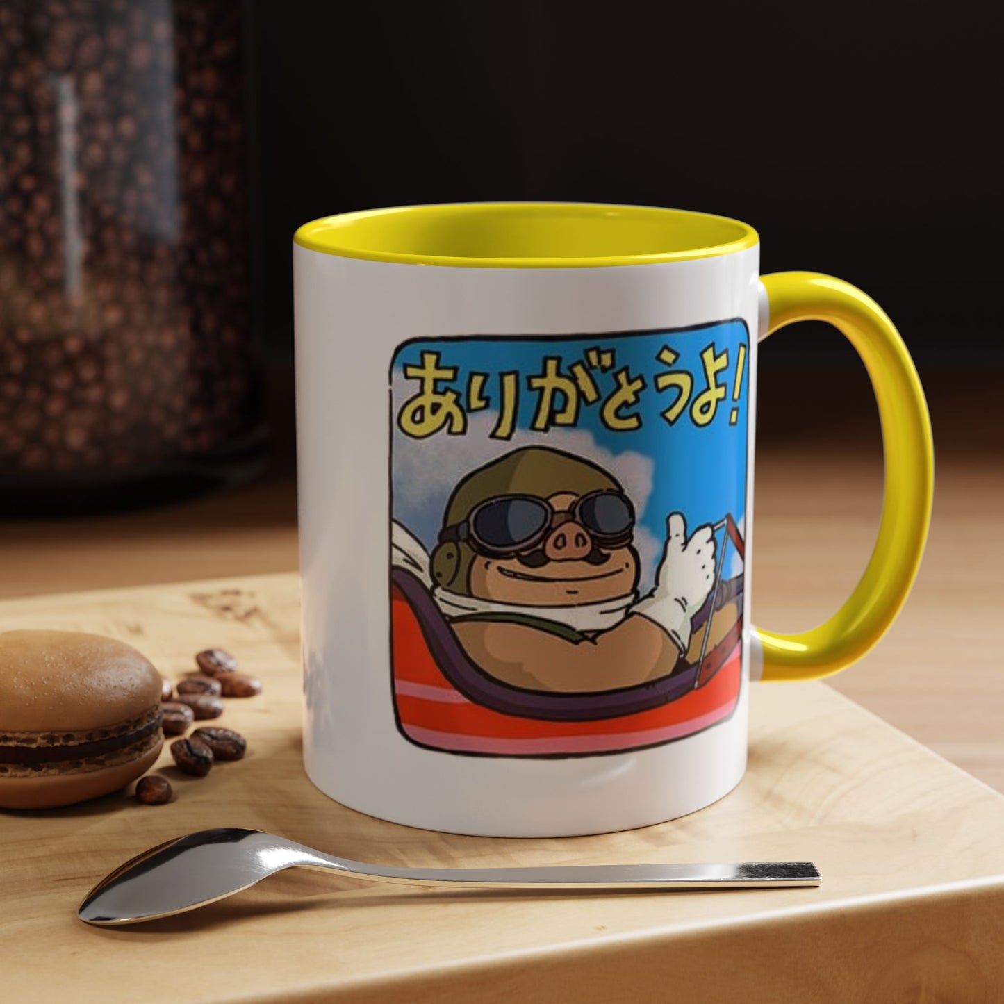 Porco Rosso Tribute Accent Mug – Studio Ghibli Anime Coffee Cup – 11oz & 15oz Ceramic Gift