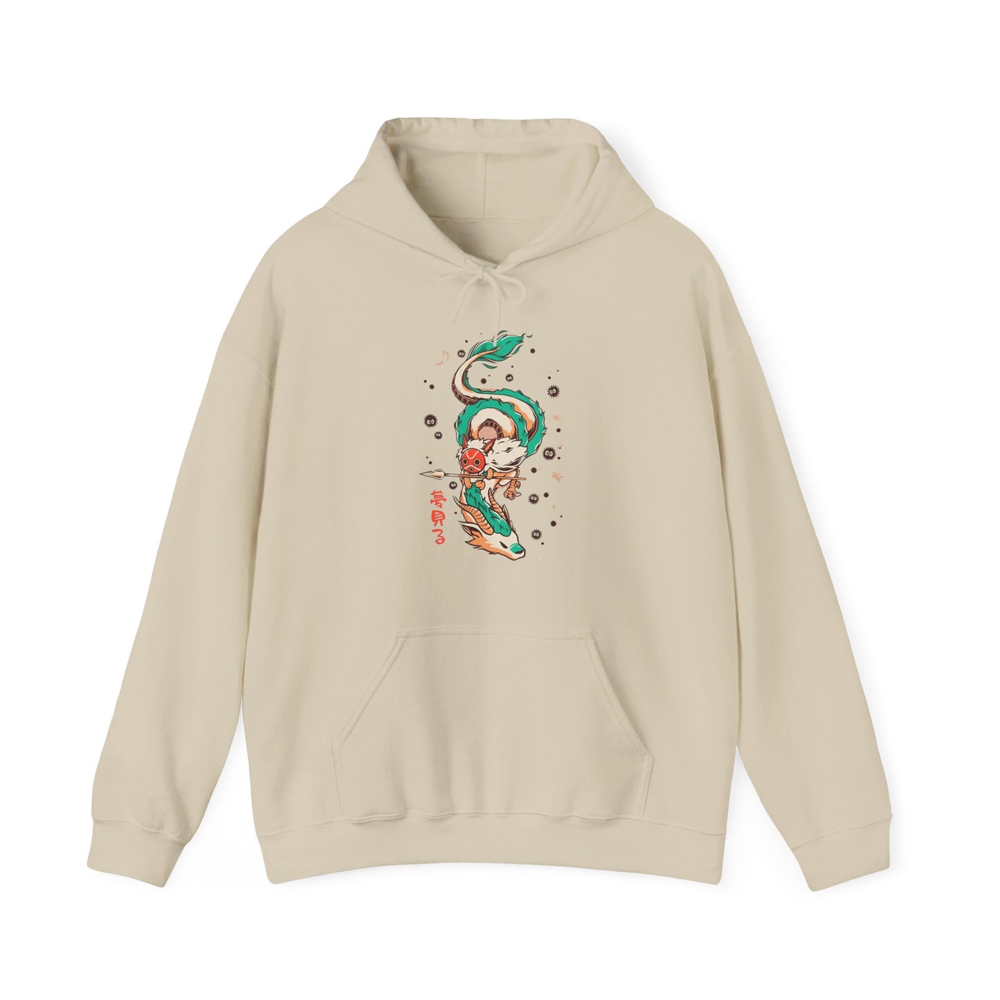 Haku and Princess Mononoke Hoodie – 100% Cotton Studio Ghibli Anime Hoodie for Fans