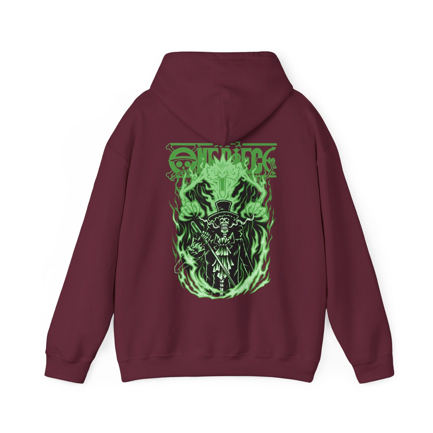 Brook One Piece Hoodie with Back Print – 100% Cotton Anime Pullover for Soul King Fans