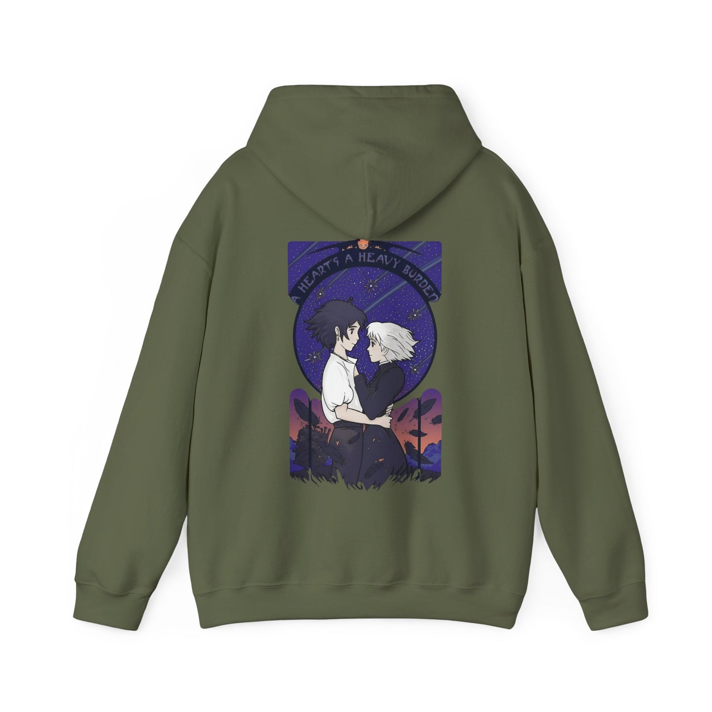 Howl and Sophie Couple Back Print Hoodie – 100% Cotton Studio Ghibli Hoodie from Howl’s Moving Castle