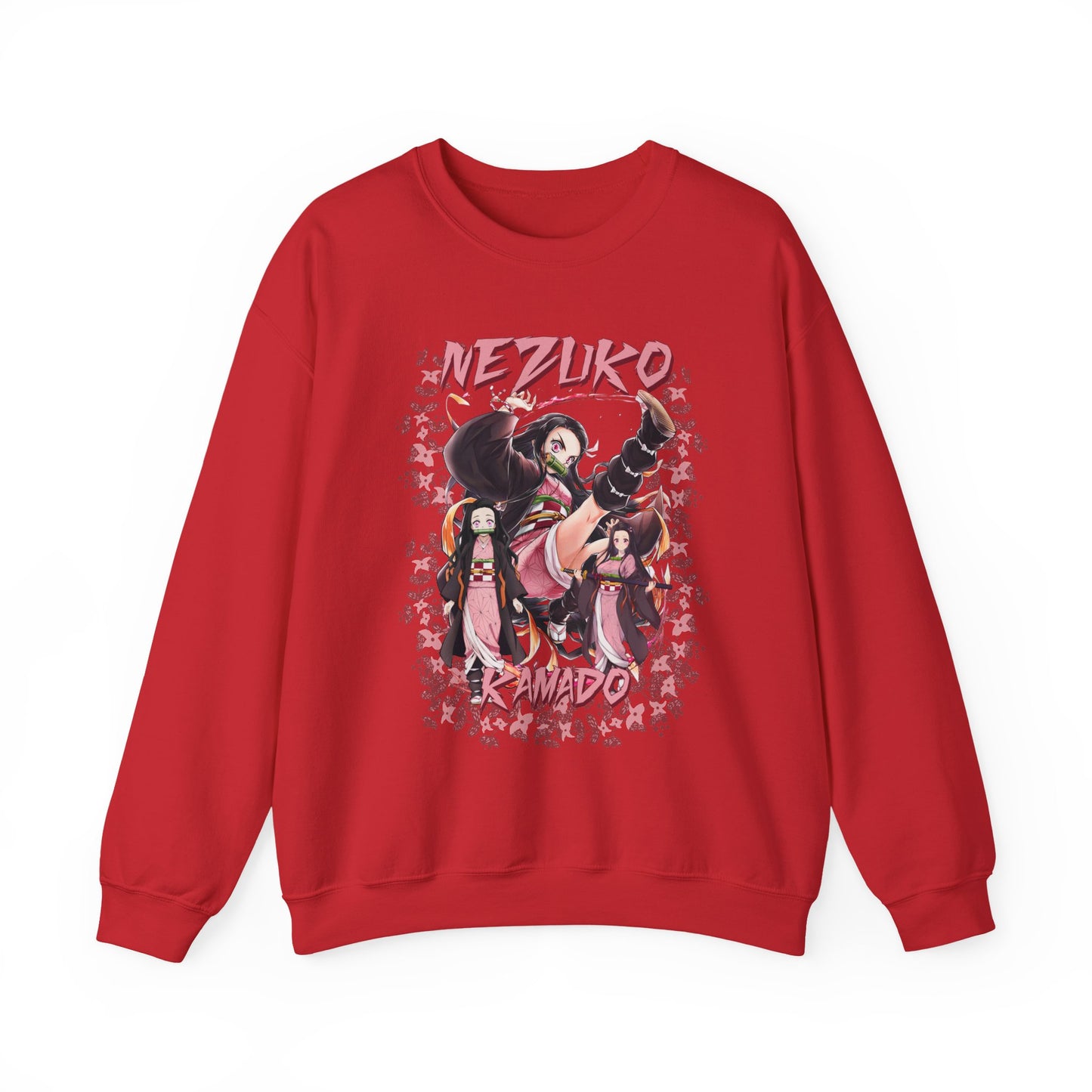 Nezuko Kamado Pink Flowers Sweatshirt – 100% Cotton Demon Slayer Anime Pullover