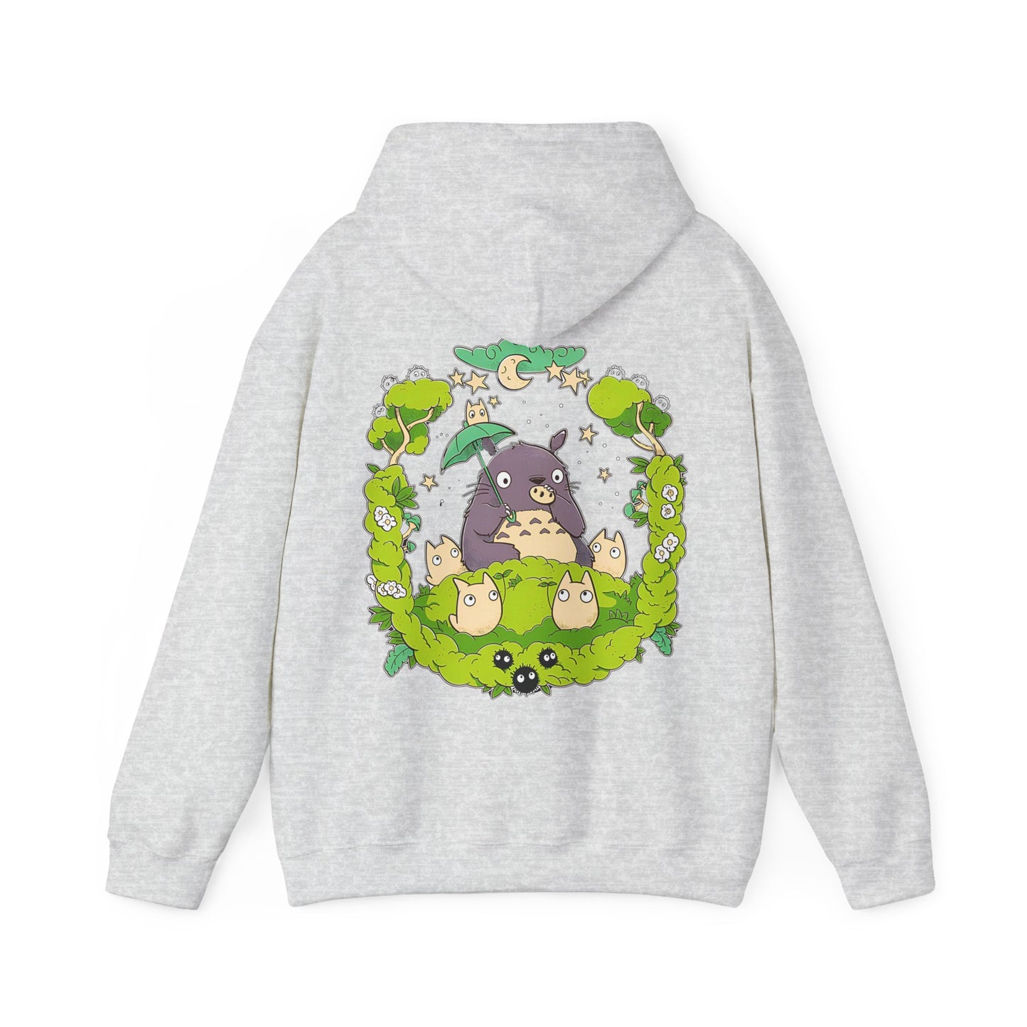 Totoro Forest Magic Back Print Hoodie – 100% Cotton Studio Ghibli Hoodie with Totoro Design