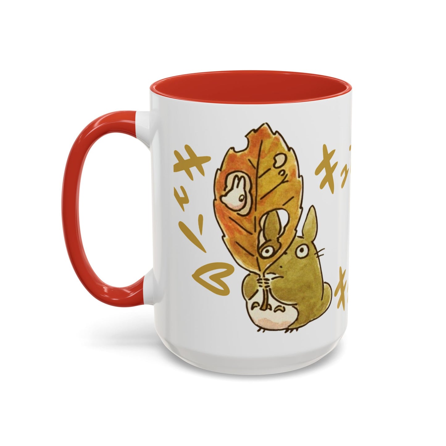 Cute Totoro Accent Mug – Studio Ghibli Color Handle Cup 11oz & 15oz – Kawaii Anime Coffee Mug Gift