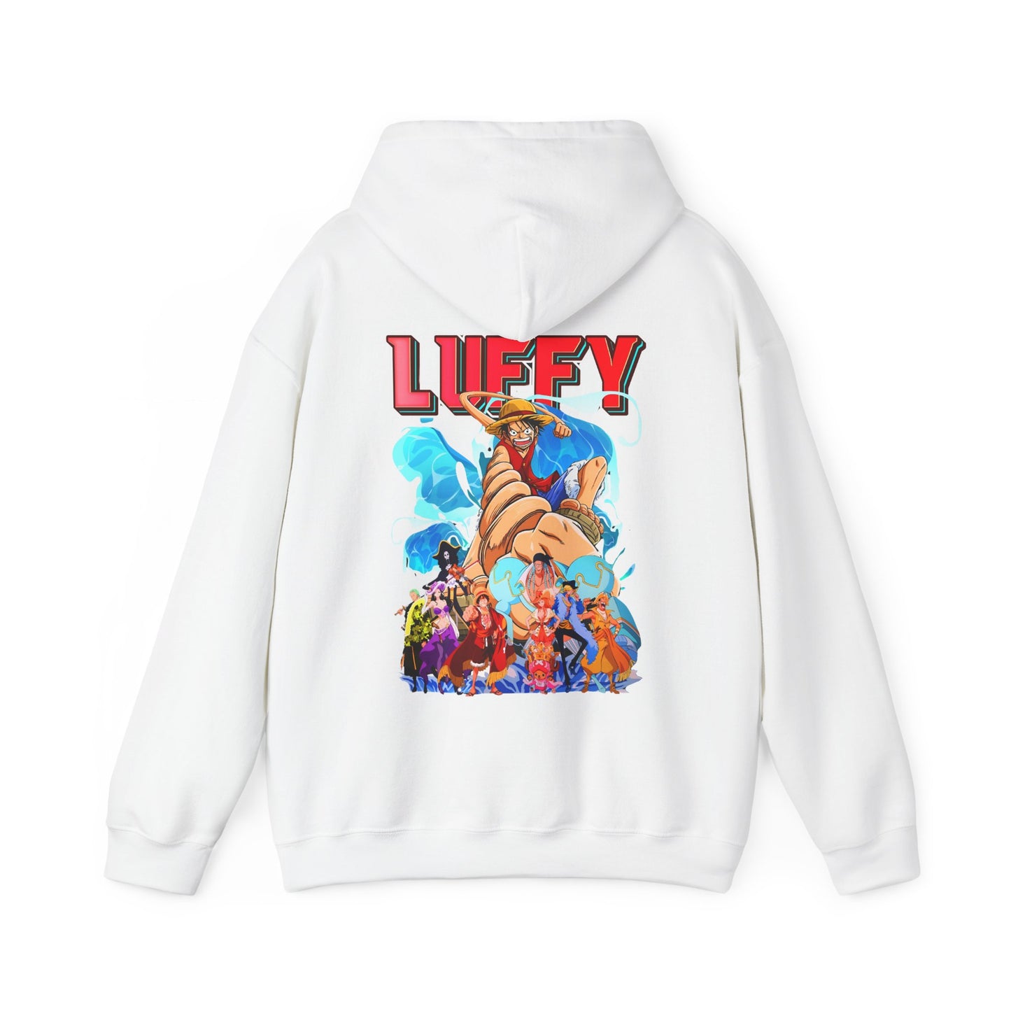 Luffy and Friends One Piece Back Print Hoodie – 100% Cotton Anime Pullover for Fans