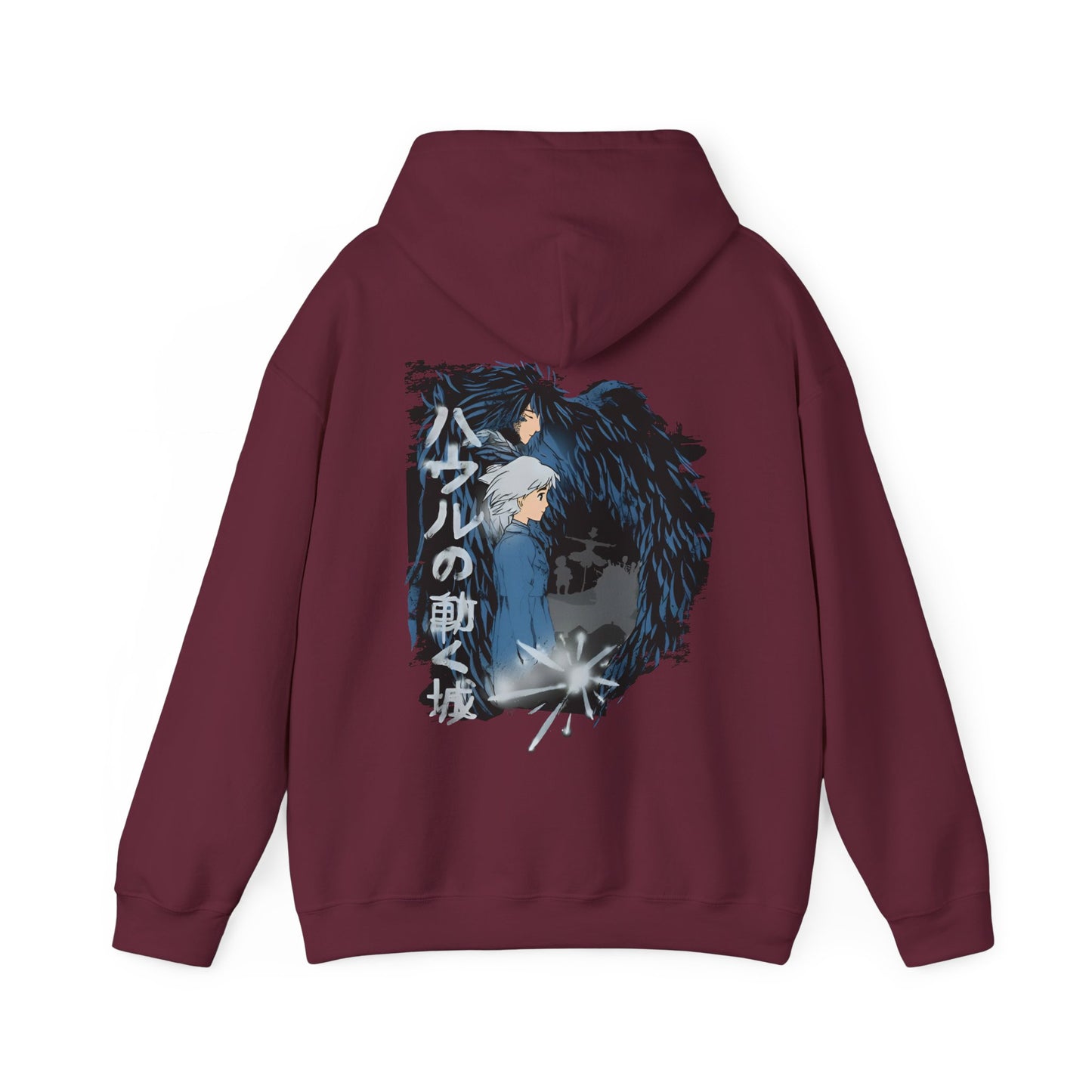 Howl & Sophie Back Print Hoodie – 100% Cotton Studio Ghibli Hoodie Inspired by Howl’s Moving Castle