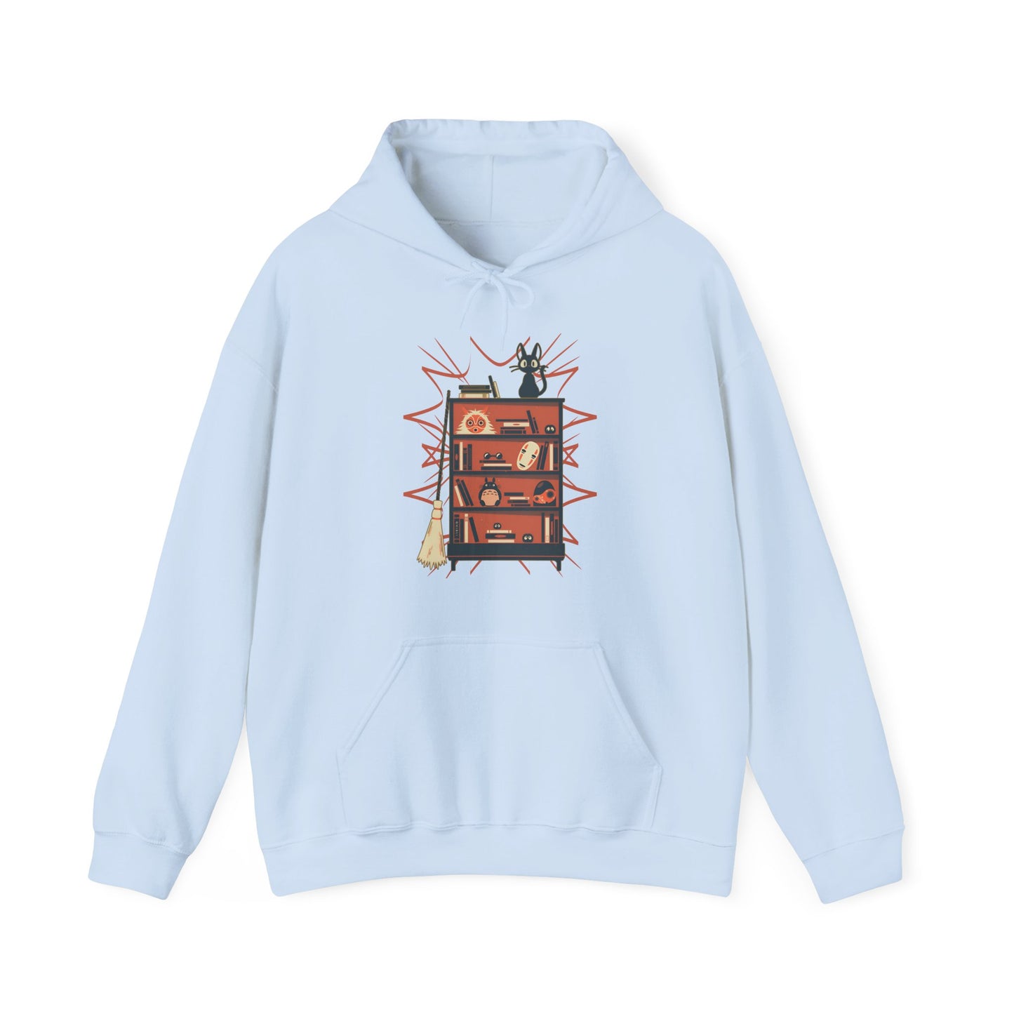 Jiji Hoodie – 100% Cotton Gildan 18500 | Kiki's Delivery Service Studio Ghibli Cute Anime Hoodie