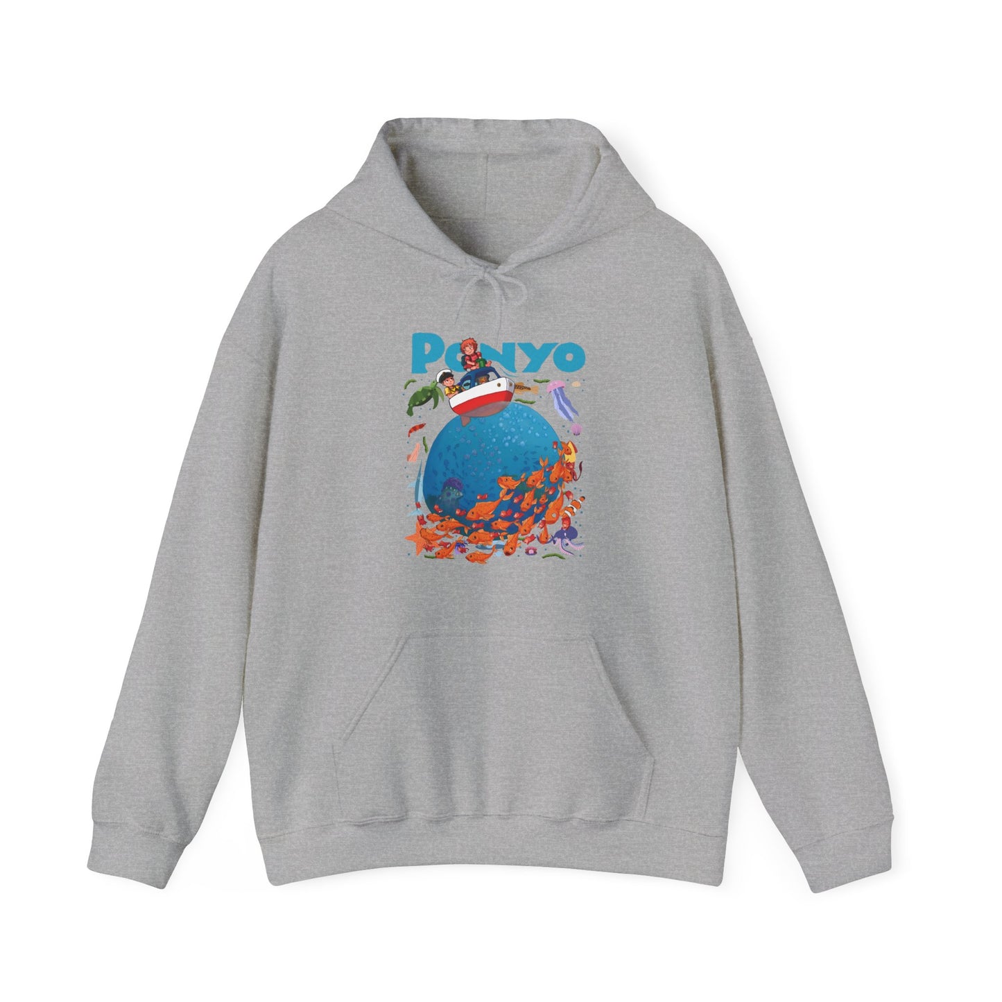 Ponyo and Sosuke Boat Adventure Hoodie – 100% Cotton Studio Ghibli Inspired Pullover