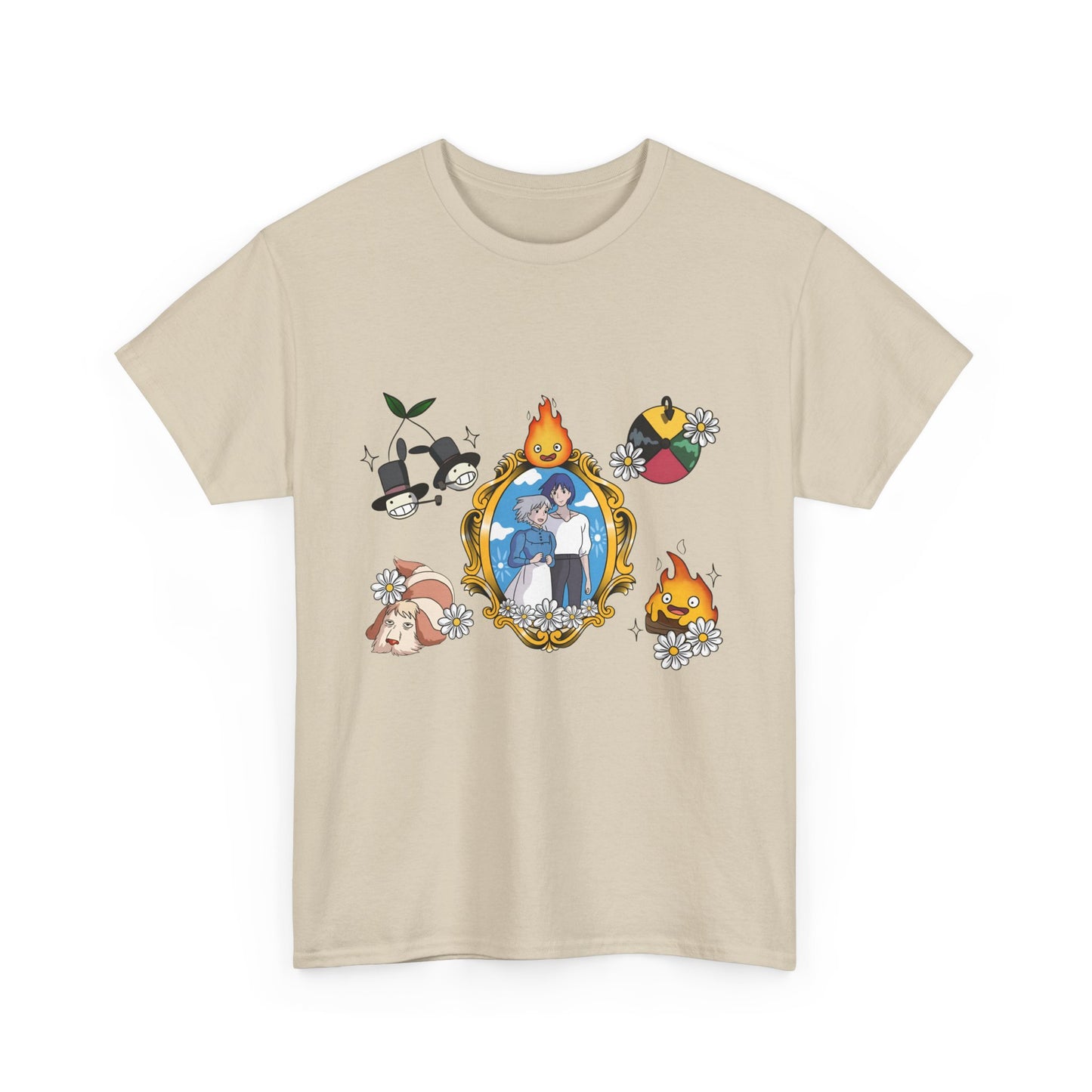 Howl Sophie Calcifer Shirt – Ghibli Anime Cotton T-Shirt for Fans