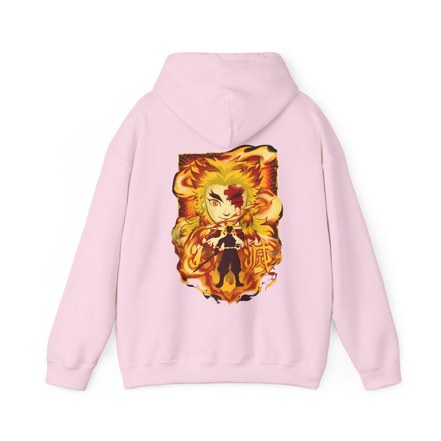 Kyojuro Rengoku Demon Slayer Back Print Hoodie – 100% Cotton Anime Hoodie for Flame Hashira Fans