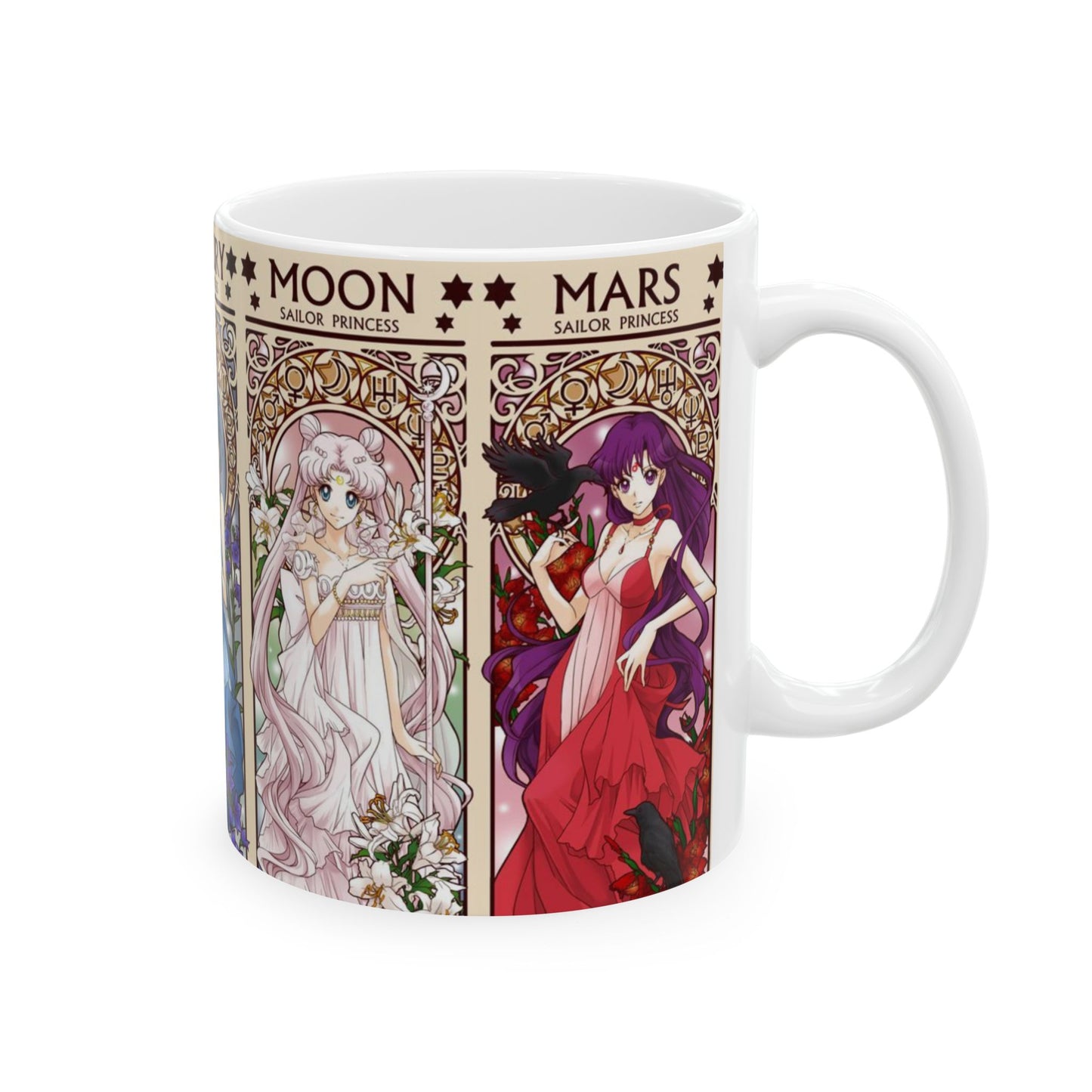 Sailor Moon Inner Guardians Mug – Magical Girl Anime Ceramic Cup 11oz & 15oz – Sailor Scouts Coffee Gift