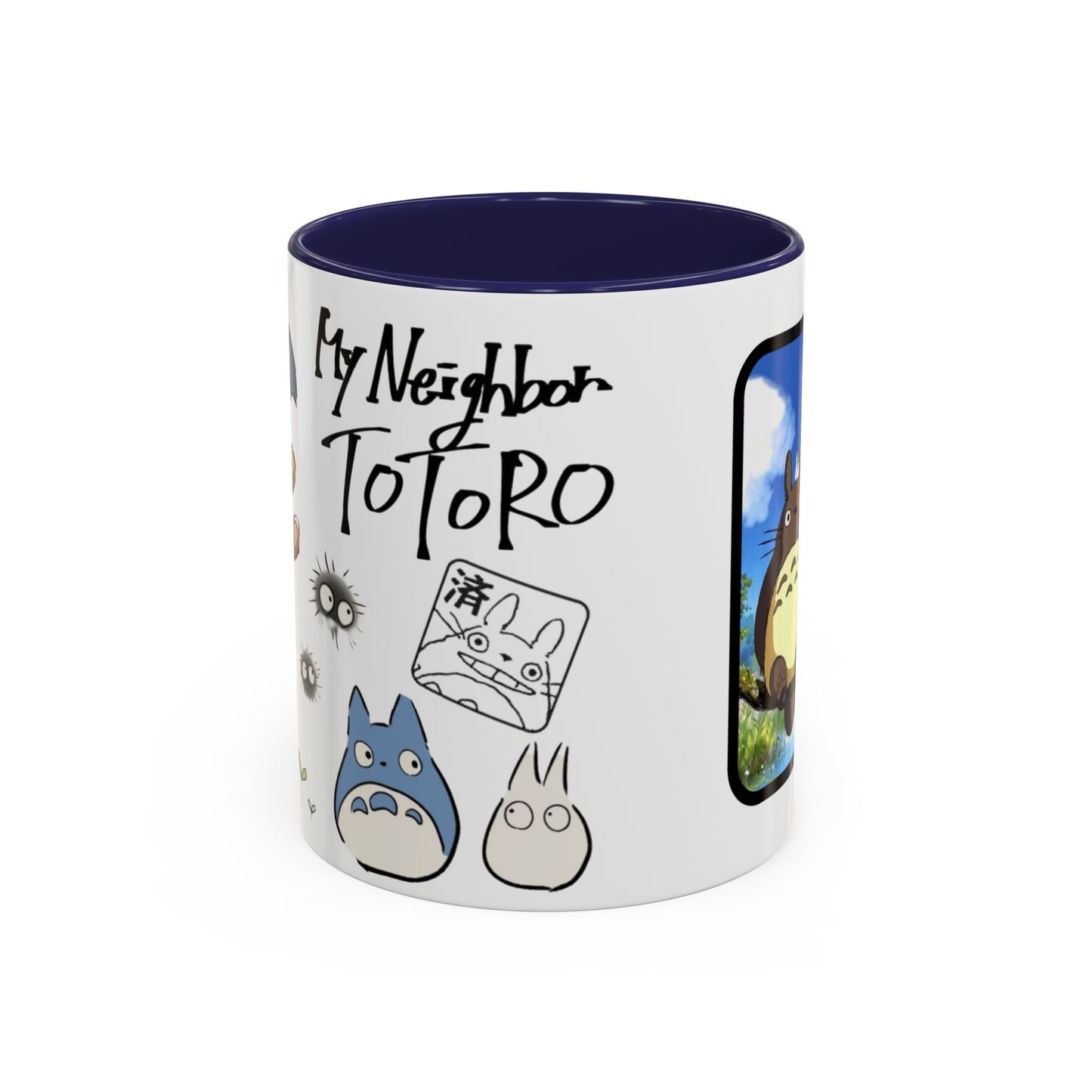 My Neighbor Totoro Accent Mug – Ghibli Collage Color Handle Cup 11oz & 15oz – Cute Anime Coffee Mug Gift