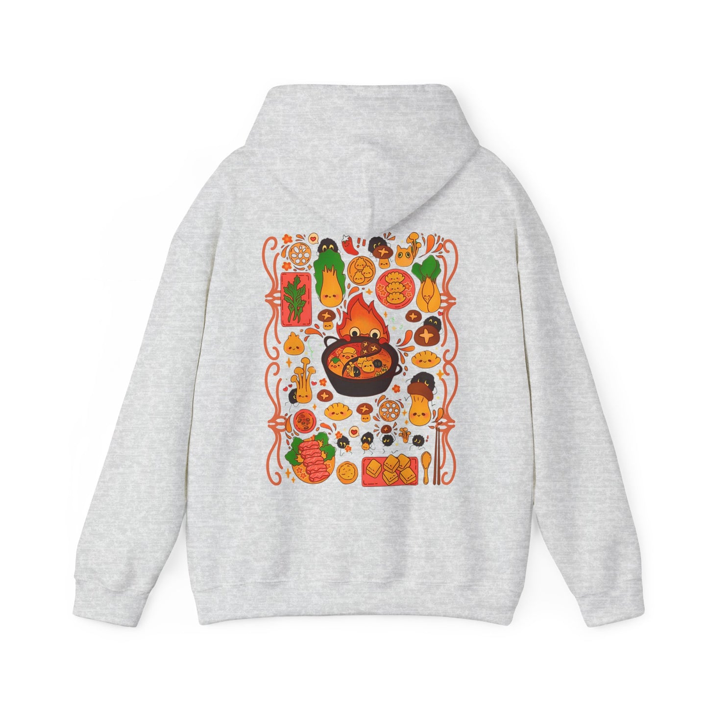 Calcifer Breakfast Back Print Hoodie – 100% Cotton Howl’s Moving Castle Studio Ghibli Hoodie