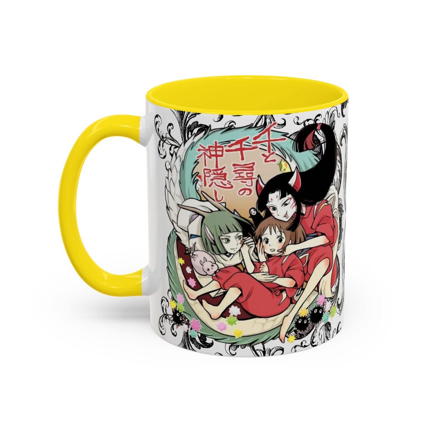 Spirited Away Cool Accent Mug – Studio Ghibli Color Handle Coffee Cup – 11oz & 15oz Ceramic Gift for Anime Fans