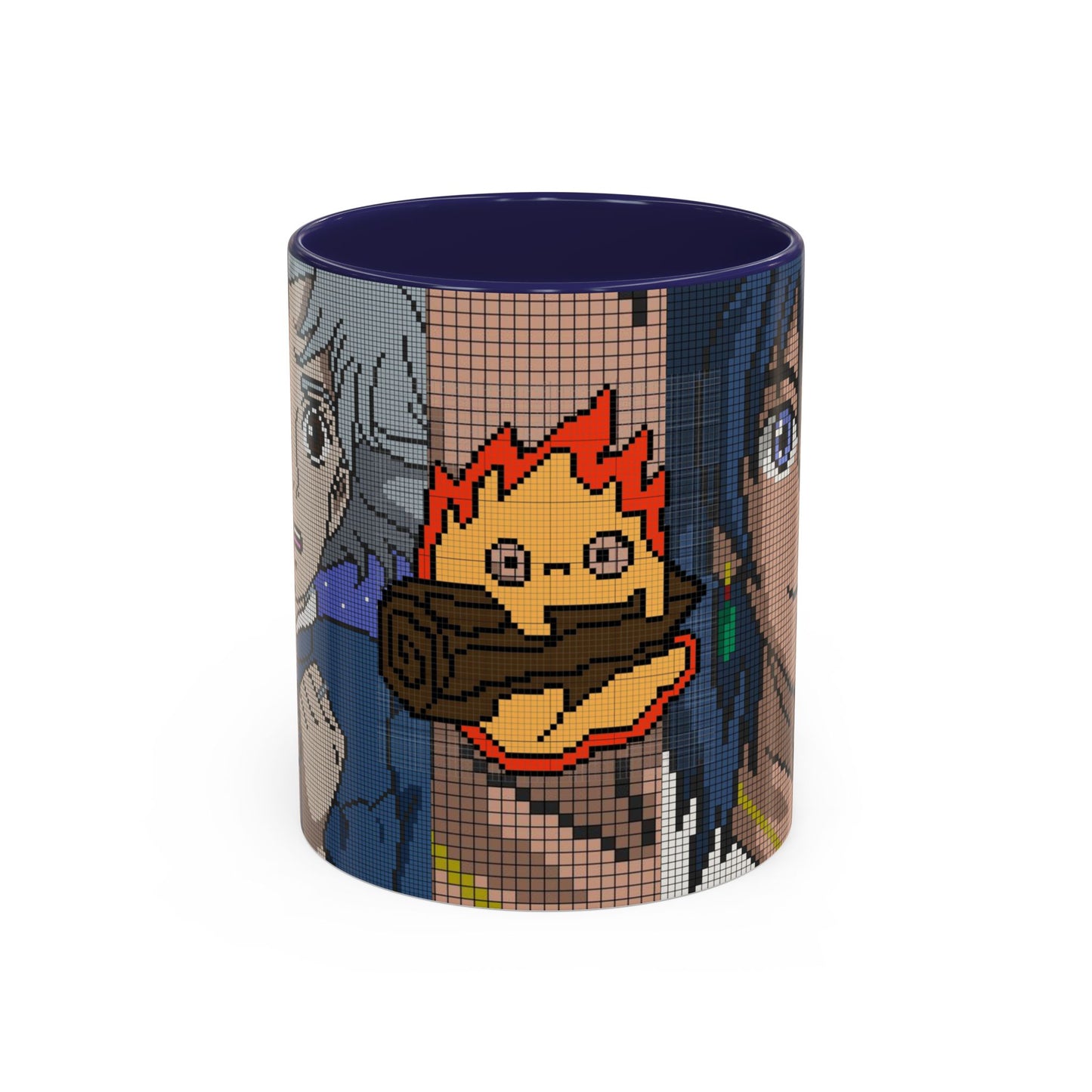 Howl's Moving Castle Pixel Accent Mug – Retro Anime Color Handle Cup 11oz & 15oz – Studio Ghibli Coffee Gift