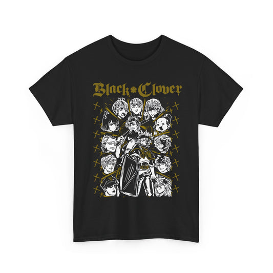 Black Clover Characters T-Shirt – 100% Cotton Anime Tee – Asta Yuno Noelle Shirt for Anime Fans