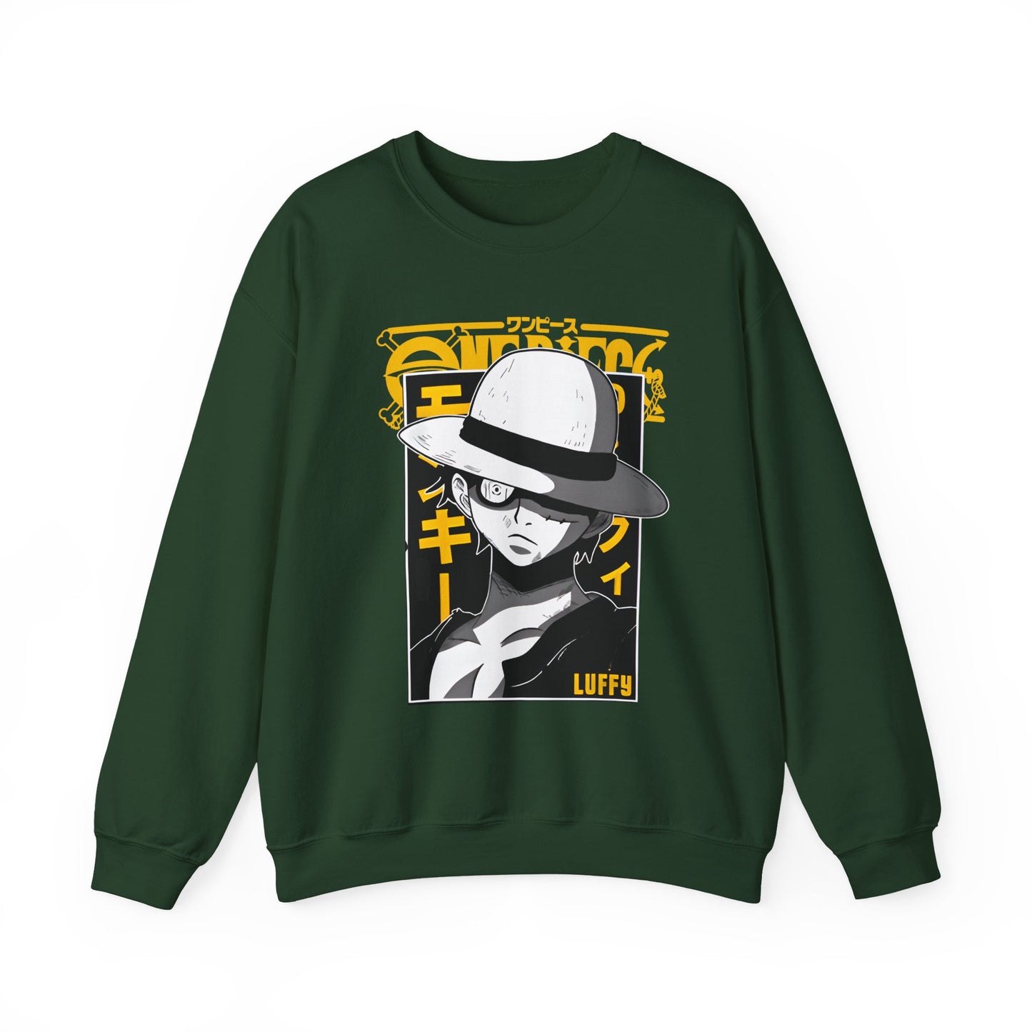 Luffy One Piece Sweatshirt – 100% Cotton Anime Pullover for Straw Hat Fans