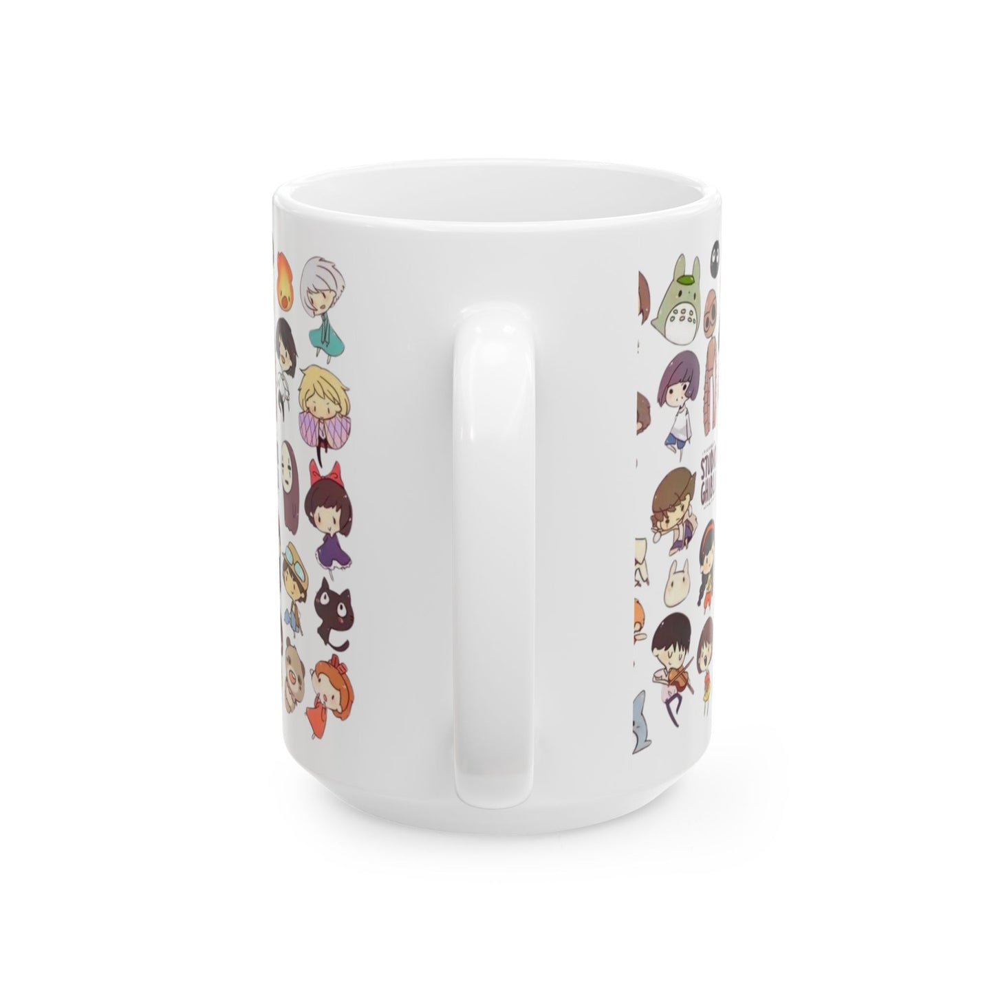 Studio Ghibli Chibi Characters Mug – Cute Anime Coffee Cup – 11oz & 15oz Ceramic Gift for Ghibli Fans
