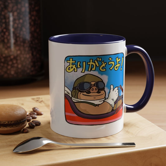 Porco Rosso Tribute Accent Mug – Studio Ghibli Anime Coffee Cup – 11oz & 15oz Ceramic Gift