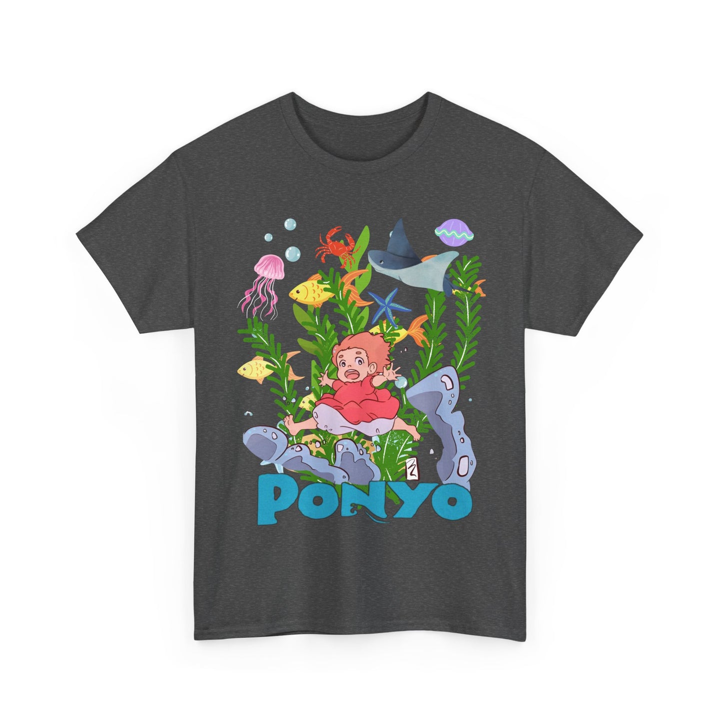 Ponyo Ghibli Sea World T-Shirt 100% Cotton Studio Ghibli Anime Tee