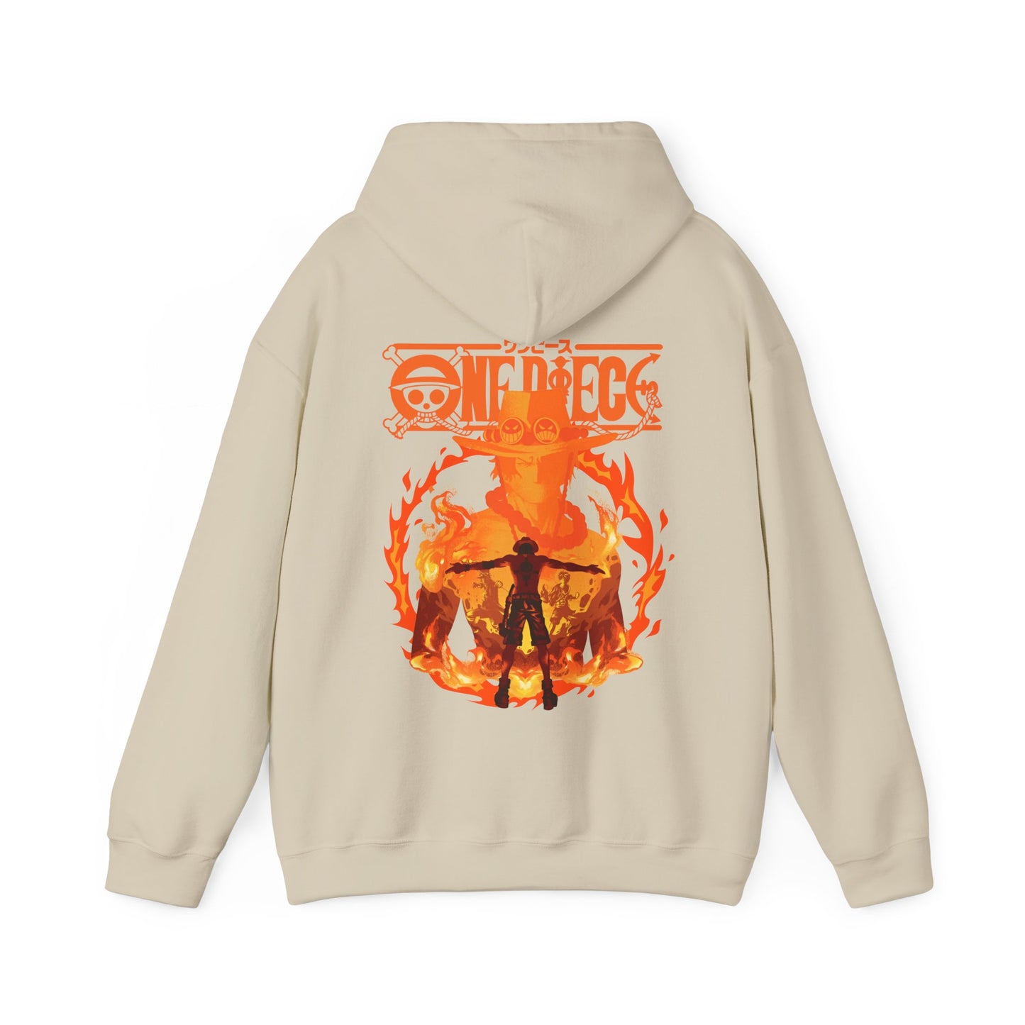 Portgas D. Ace Hoodie 100% Cotton with Back Print – One Piece Anime Hoodie