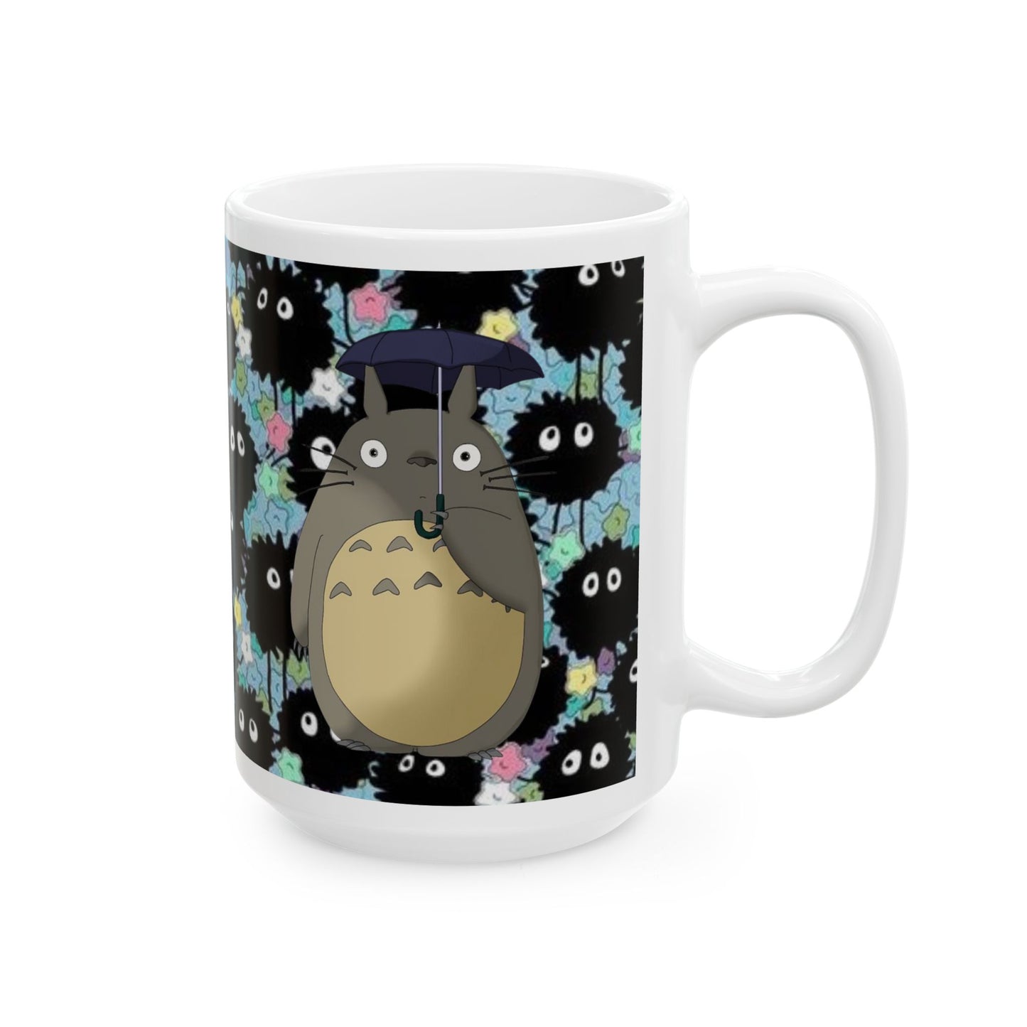 Totoro and Soot Sprites Mug – Studio Ghibli Ceramic Cup – 11oz & 15oz Coffee Mug Gift for Anime Fans