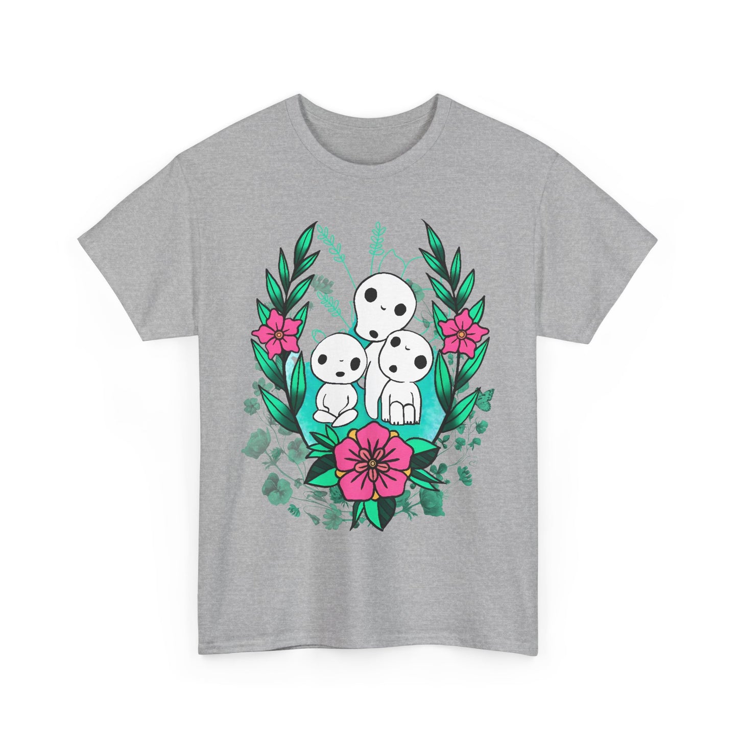 Kodama Flowers Art T-Shirt | 100% Cotton Studio Ghibli Anime Tee
