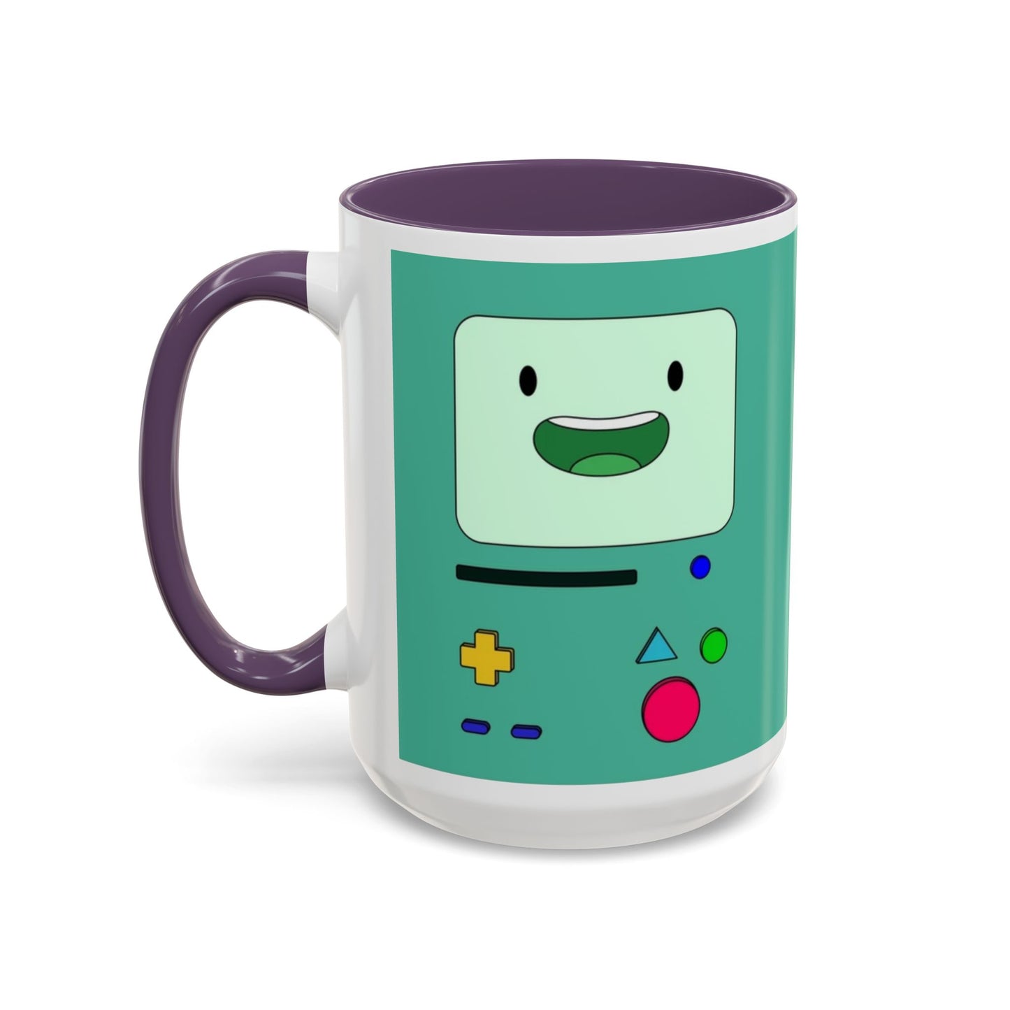BMO Adventure Time Accent Handle Mug – Colorful Beemo Cup – 11oz & 15oz Ceramic Gift for Cartoon Fans