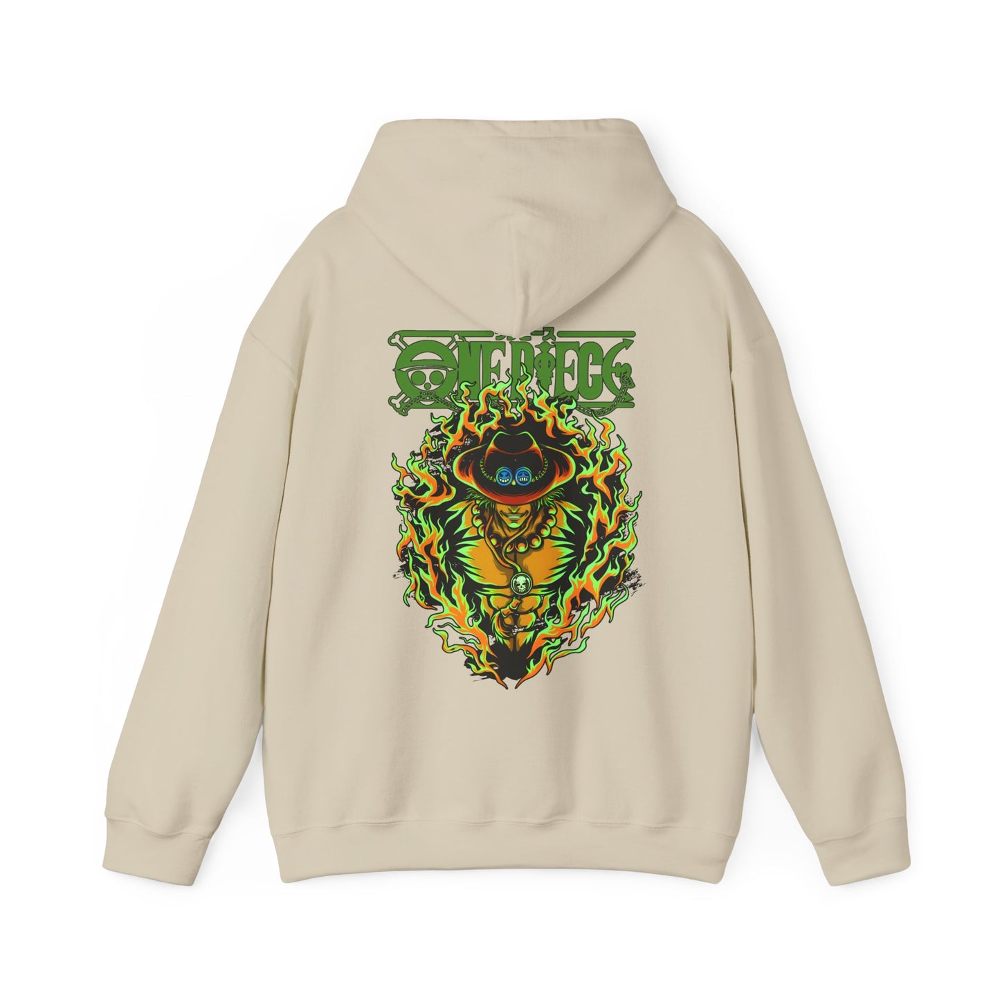Portgas D. Ace One Piece Back Print Hoodie – 100% Cotton Anime Hoodie for Fire Fist Fans
