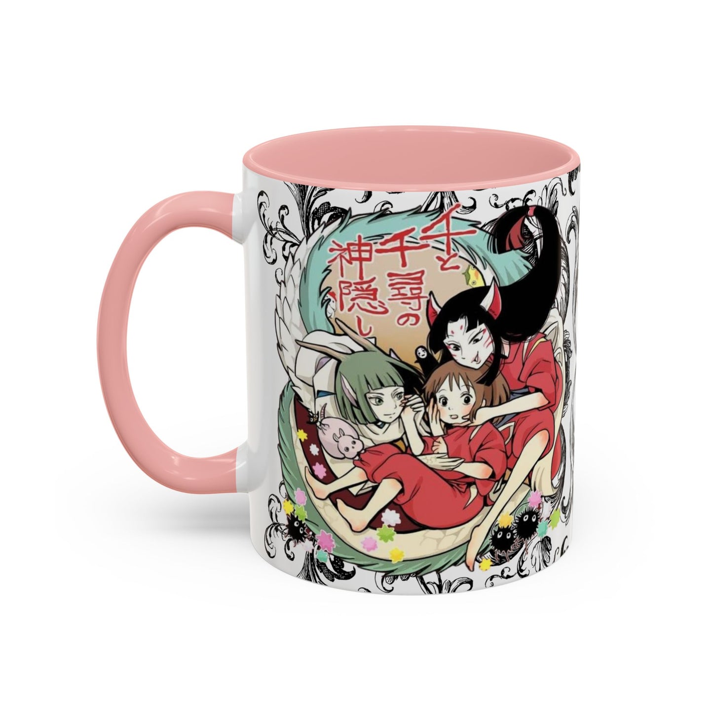 Spirited Away Cool Accent Mug – Studio Ghibli Color Handle Coffee Cup – 11oz & 15oz Ceramic Gift for Anime Fans