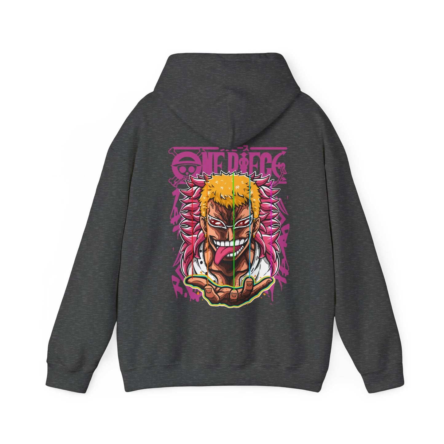 Donquixote Doflamingo Back Print Hoodie – One Piece Anime Sweatshirt – 100% Cotton