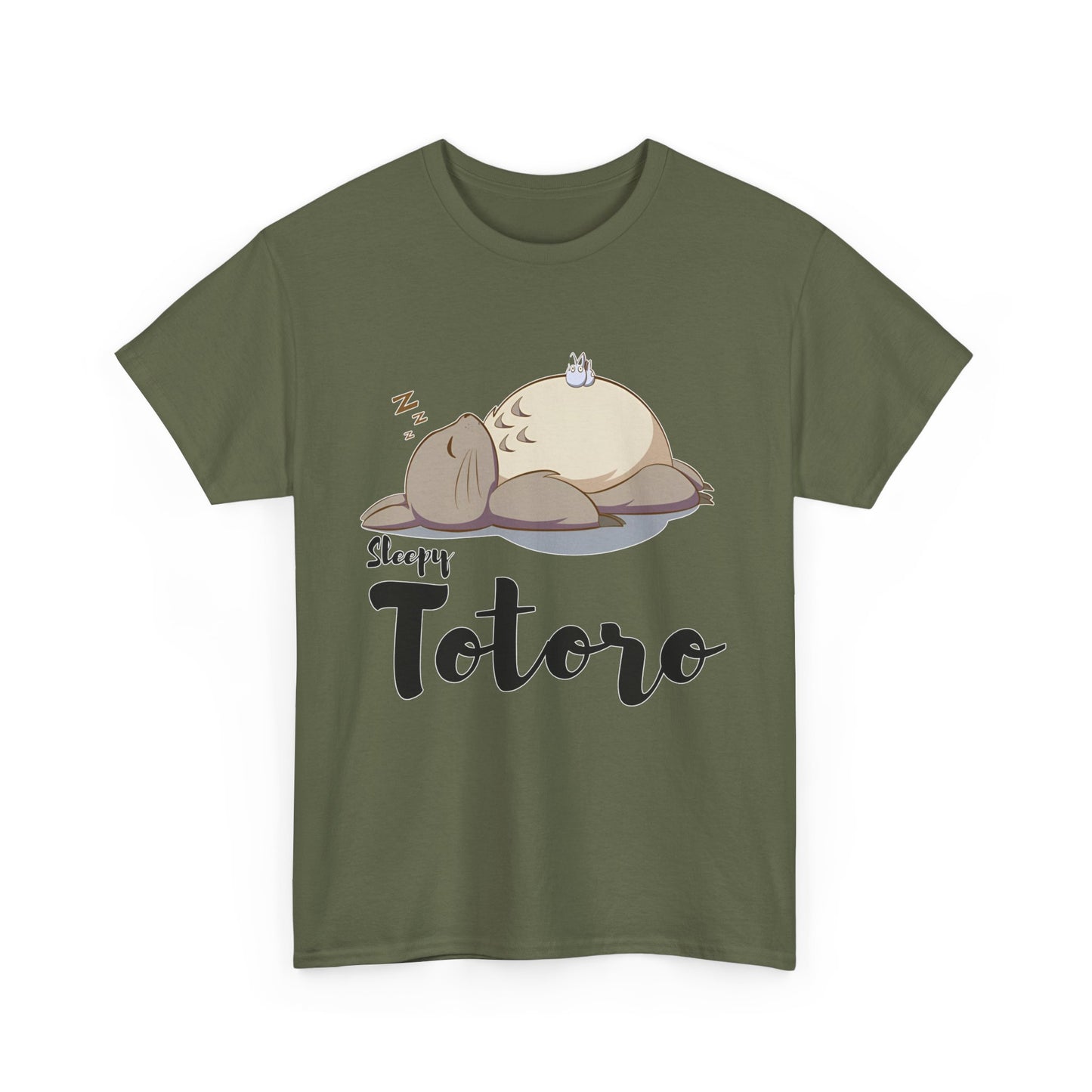 Sleepy Totoro T-Shirt – 100% Cotton Ghibli Tee for Cozy Anime Fans