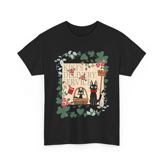 Kiki’s Delivery Service T-Shirt – 100% Cotton Studio Ghibli Tee Featuring Kiki and Jiji